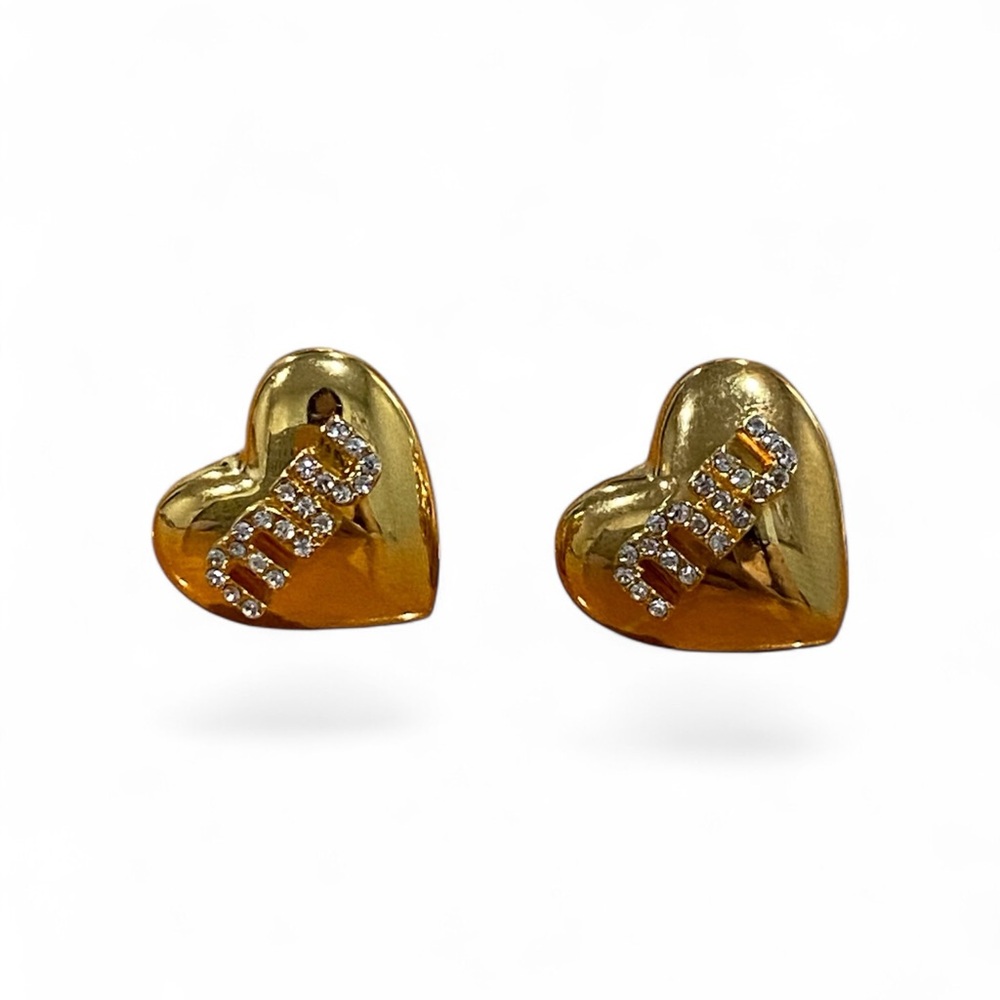 Heart Earrings with Accents